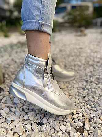 Черевики жіночі VEAGIA -7 срібні (весна-осінь, еко-шкіра з напиленням) (1170) 37 Коломия