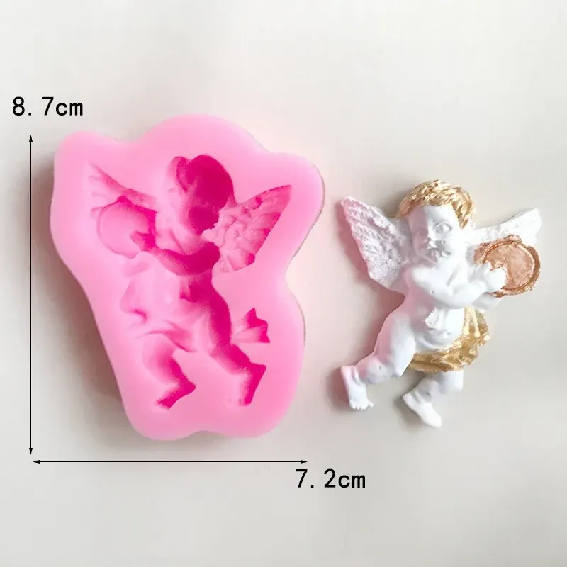 Молд силіконовий Ангел 87 на 72 мм рожевий Київ - фото 6