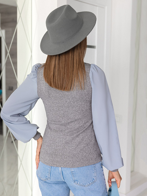 Женская элегантная кофта гольф в рубчик Dazy 42-44, Серый Киев - изображение 3