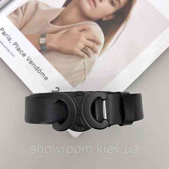 Кожаный женский брендовый ремень black (3 cм) Киев