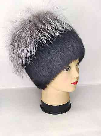 Шапка хутряна жіноча Мерлін з чорнобуркою Чорний Харків