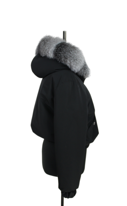 Бомбер женский с мехом блюфрост 48 Черный Харьков - изображение 4