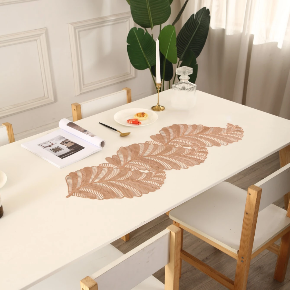 Коврик сервировочный под горячее, 90×33см, сервировочная салфетка скатерть розово-золотистая Каменец-Подольский - изображение 2