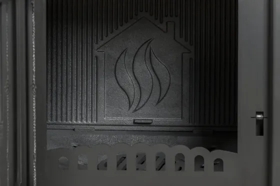 Піч-камін на дровах Hosseven 5010 OLYMPUS сталева буржуйка з чавунною топкою 7.5 кВт до 60 м2 верхній димохід Туреччина Київ