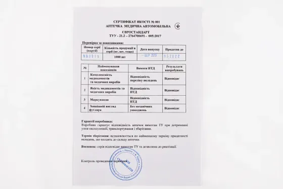 Аптечка медичного Євростанного пласт. футляр (25 ед.) Вінниця