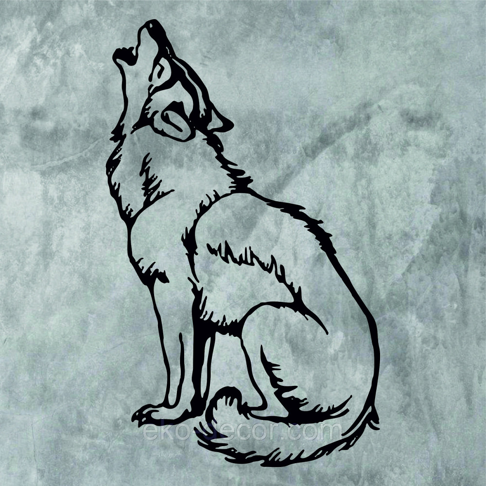 Декоративное настенное Панно «Волк», Декор на стену 90*55 см, Черный Киев - изображение 4