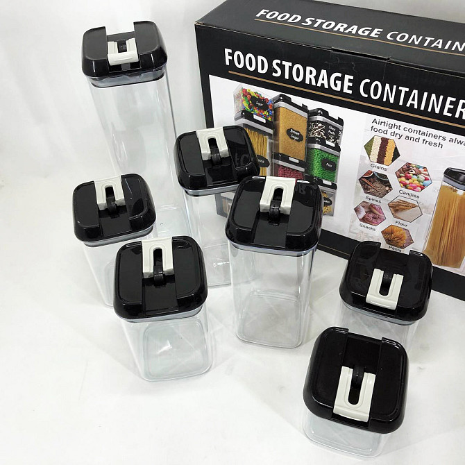 Набір контейнерів для їжі FOOD Storage Container Set на клямках із ущільнювачем із CX-372 7 предметів Київ - фото 3