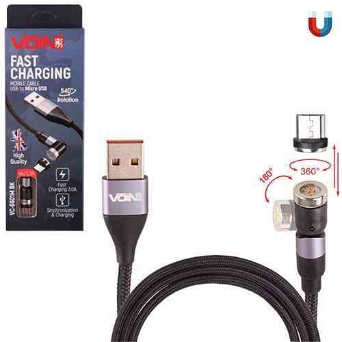 Кабель магнітний USB VL-6601M Micro USB 3A 1м шарнірний Харків
