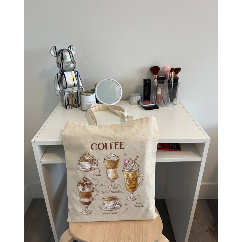 Екошопер BookOpt BK4067 "But first Coffee" бежевий Київ - фото 7