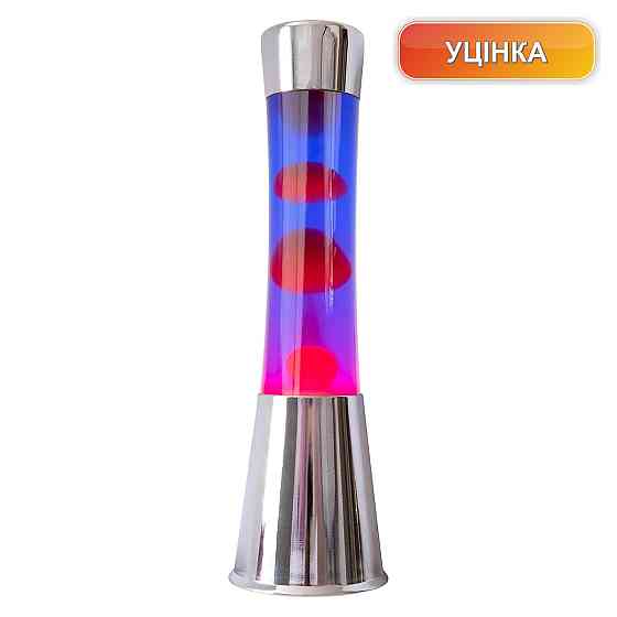 Лава-лампа настільна лампа Fisura фіолетова 11x11x39.5 см E27 25W метал скло запасна лампа ретро з кнопковим вимикачем 220В Київ