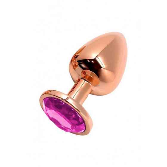 Металлическая анальная пробка Wooomy Tralalo Rose Gold Metal Plug Magenta M, диаметр 3,4 см, длина 8 Sex Aura Киев