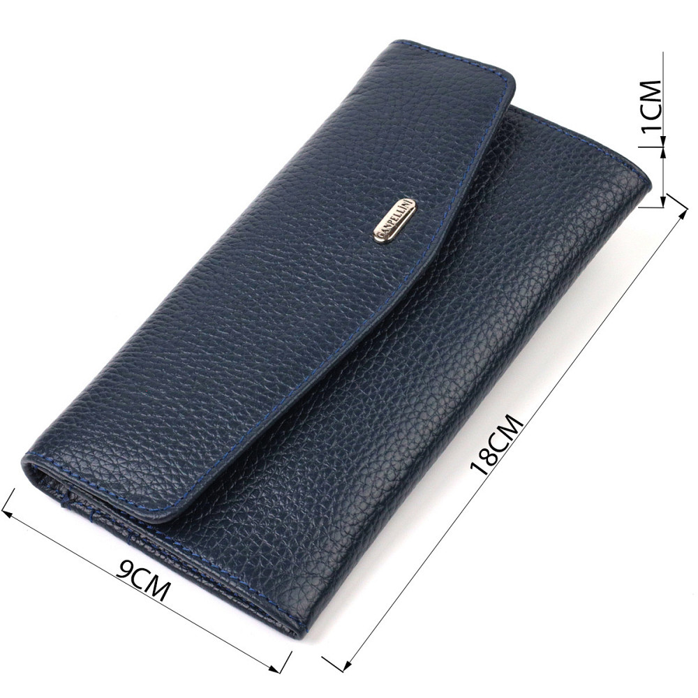 Зручне жіноче портмоне з натуральної шкіри флотар Синє (CANPELLINI) Київ - фото 7