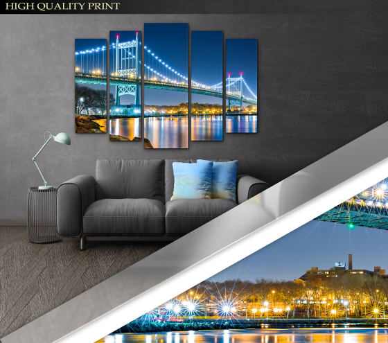 Модульна картина Міст Місто Art-323_5 ( 80х118см ) Київ