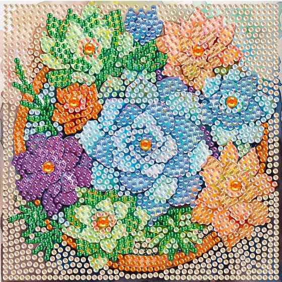 Алмазна мозаїка "Квіти" DM5004 з мольбертом 15х15 см Вінниця