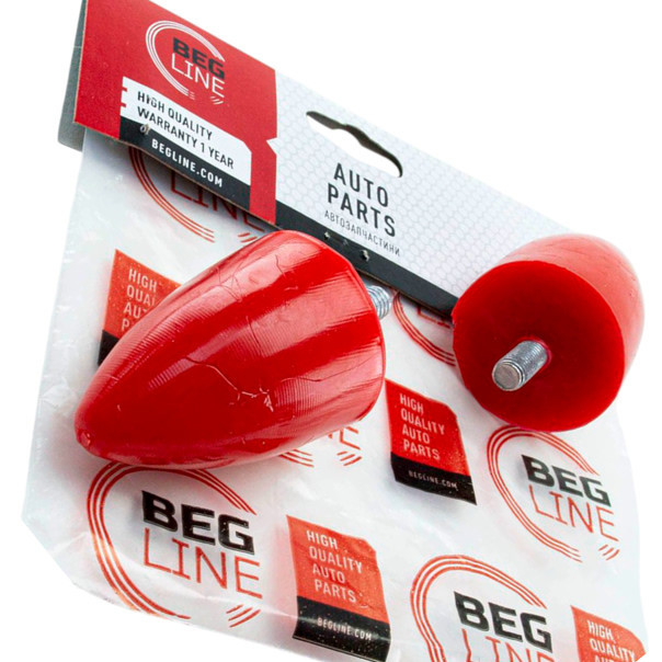 Відбійник Москвич 412 нижній З РІЗЬБОМ (червоний) 2шт важеля Мукачево - фото 1