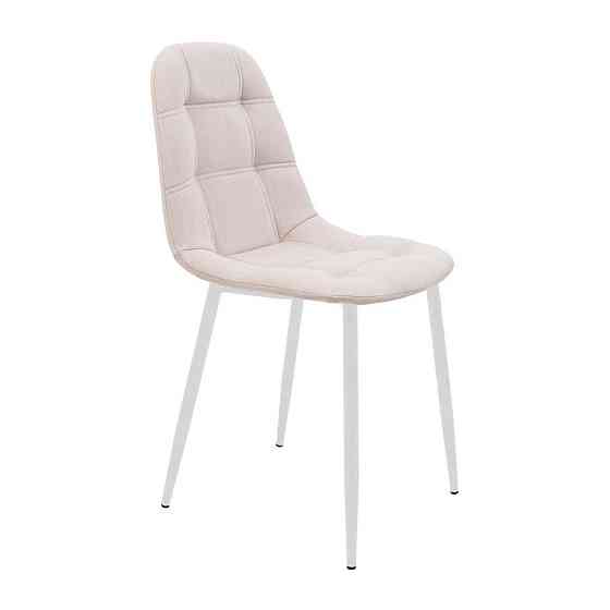 Стілець крісло м'який SplitDesign U Simple 43 білі ніжки Кремовий Київ