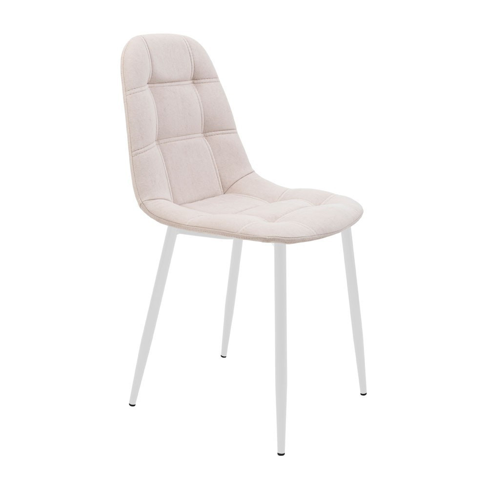 Стілець крісло м'який SplitDesign U Simple 43 білі ніжки Кремовий Київ - фото 1