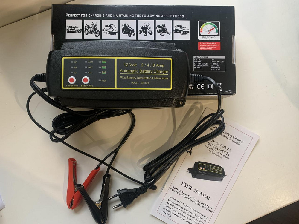 Зарядное Утройство для аккумуляторов Smart 1208 12V 8A Импульсная Зарядка 7 Ступеней Защиты. Ip65 Киев - изображение 6