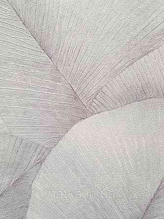 Шпалери вінілові на флізеліні Marburg Kumano 1.06х10 листя сірі бузкові зі сріблястим 3д лофт 34562 Київ