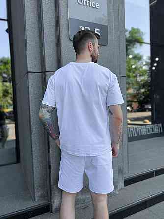 Футболка чоловіча Volition стрейч кулір, біла/принт Київ