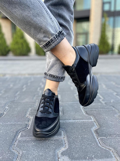 Masis Кросівки жіночі MASIS 1018 чорні (весна-осінь, шкіра+замша натуральна) (5176) Коломыя - изображение 7