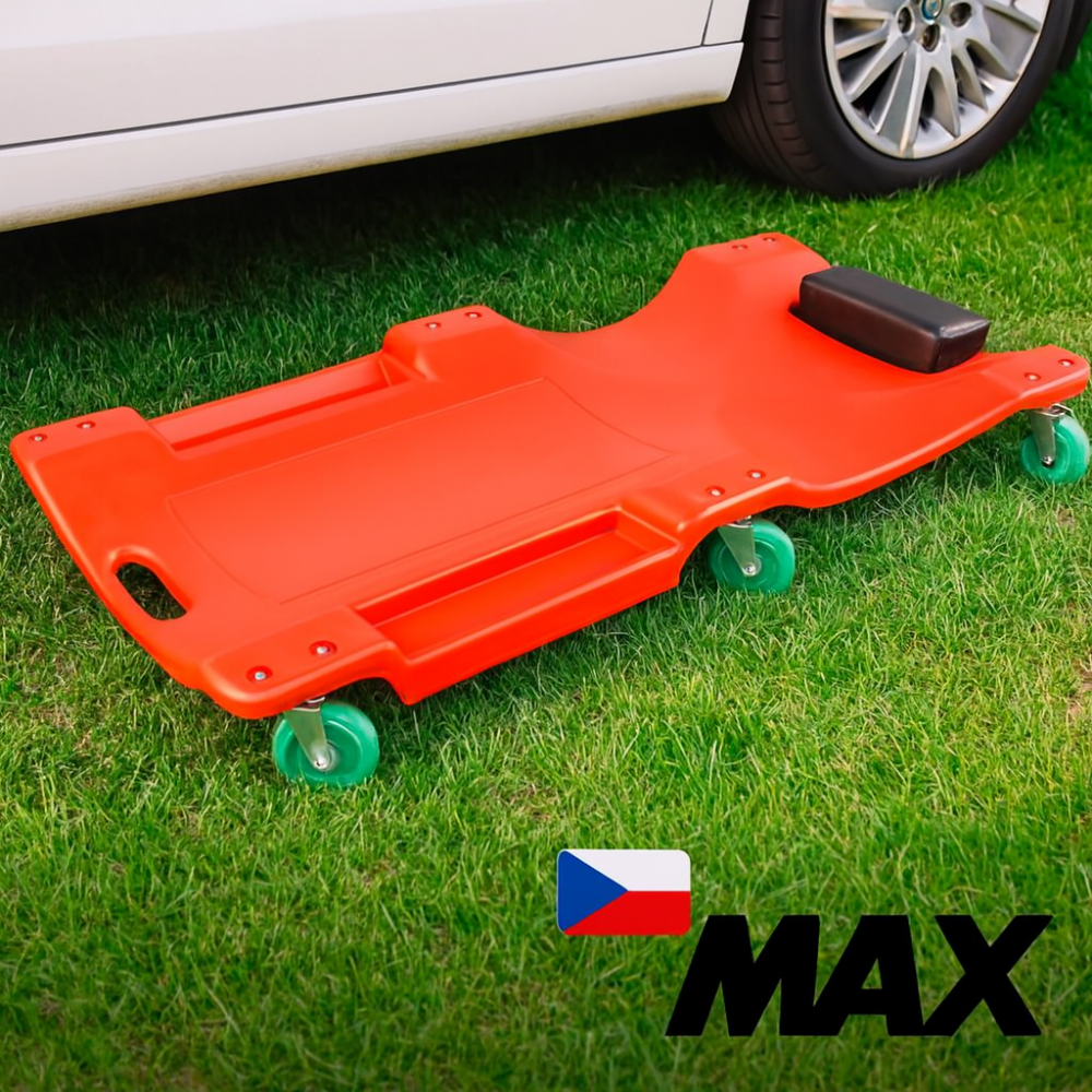 Автослюсарний лежак MAX 90 см з підголівником професійний підкатний лежак для автосервісу зручний доступ до днища Львів - фото 1