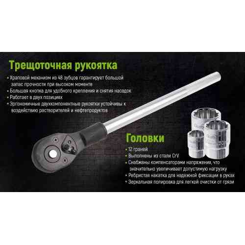 Набір головок 19-50 мм 3/4". 12 гран. 17 предметів Alloid Одеса