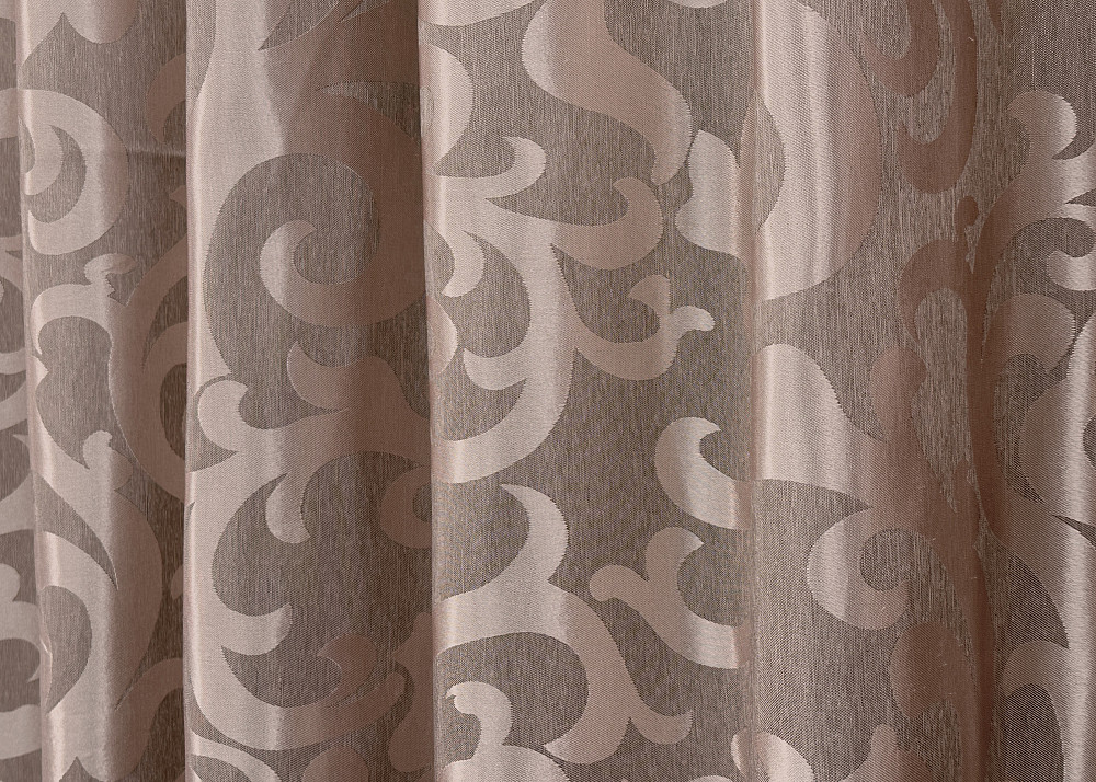 Комплект готовых штор VR-Textil Жаккард Вензель № 090ш Пудровый 140х270 см 2 шт (39-035) Киев - изображение 7