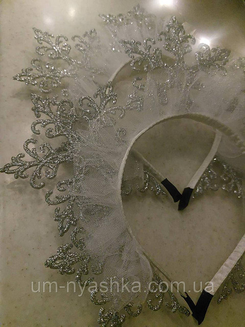 Обруч обідок Сніжинка корона Снігова королева Срібна Кривий Ріг - фото 8