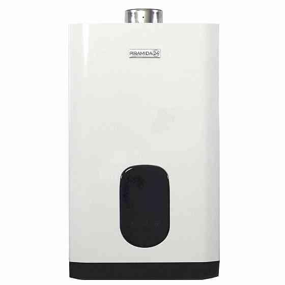 Газова колонка турбована Piramida 24 PG-24D проточний водонагрівач турбо із закритою камерою 10 л/хв димохід в комплекті Київ
