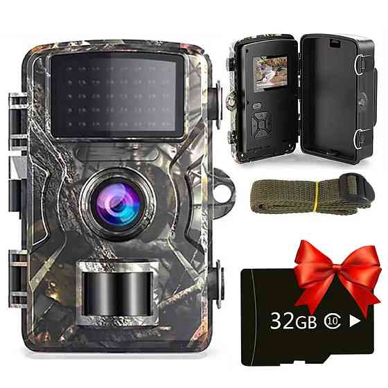 Фотоловушка с датчиком движения 16Мп, DL-001 + Подарок Карта памяти 32GB / Боди камера / Охотничья камера Киев