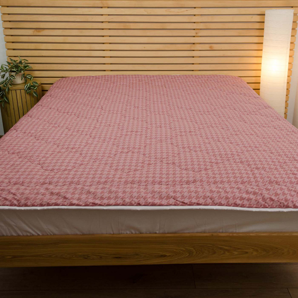 Ковдра конопляна зимова Сатин Пє-де-пуль YouStar дитяча 110х140 см (Рожевий) Суми - фото 1