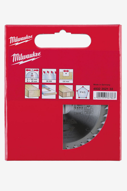 Диск пиляльний MILWAUKEE, Ø165/30мм, 36 зуб. Одеса - фото 2