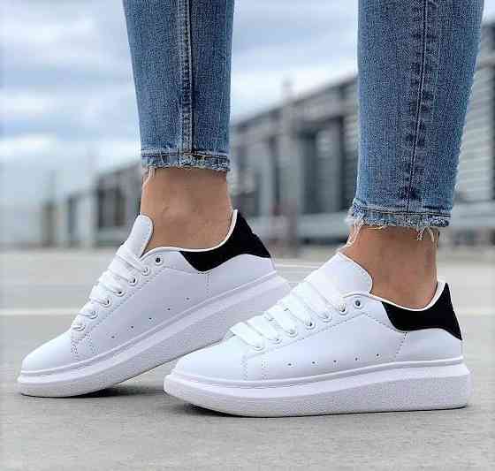 .Жіночі зимові Кросівки Білі Сліпони з МЕХОМ Мокасини A!exander Mc@ueen (розміри: 36) — 205 Дніпро