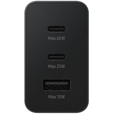 Зарядное устройство Samsung 2xUSB-С 65W PD PPS/USB-A Black (EP-T6530NBEGEU) Винница - изображение 3