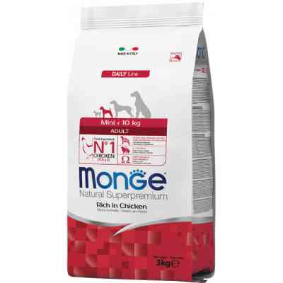 Сухий корм для собак Monge Dog Mini Adult зі смаком курки та рису 3 кг (8009470004114) Вінниця