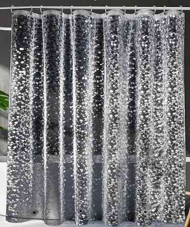 Шторка для душу та ванної кімнати з 3 магнітами-обважнювачами, колір прозоро-сірий 3D-принт Кам'янець-Подільський