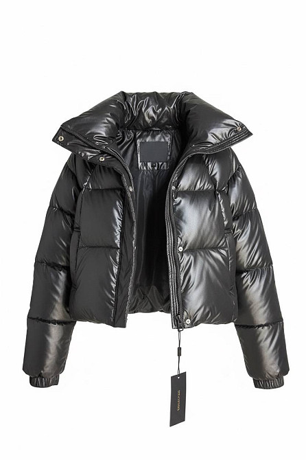 Куртка жіноча Lady Yep 30083 пуффер коротка глянцева чорна, чорний, L Київ - фото 7