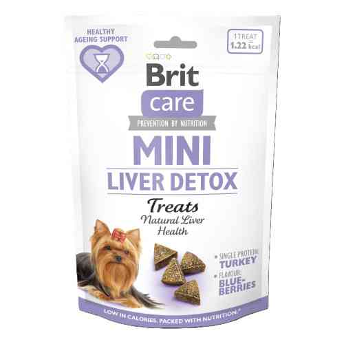 Лакомство Brit Care Mini Treats Liver Detox для собак малых пород детокс печени индейка вкус черника 50 г Киев