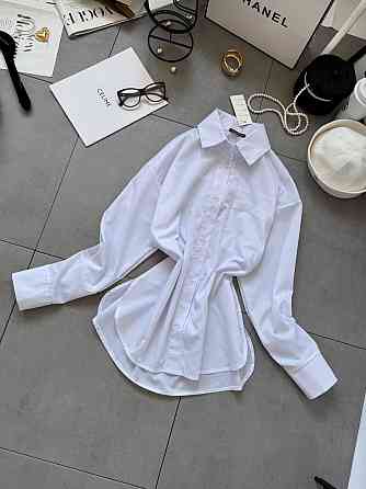 Жіноча базова сорочка на ґудзиках із бавовни Білий, 46/48 Одеса