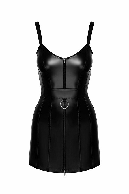 Сукня Noir Handmade F320 Starlet, 3XL, під латекс, міні, блискавка по всій довжині, кільце на поясі Sex Aura Київ - фото 7