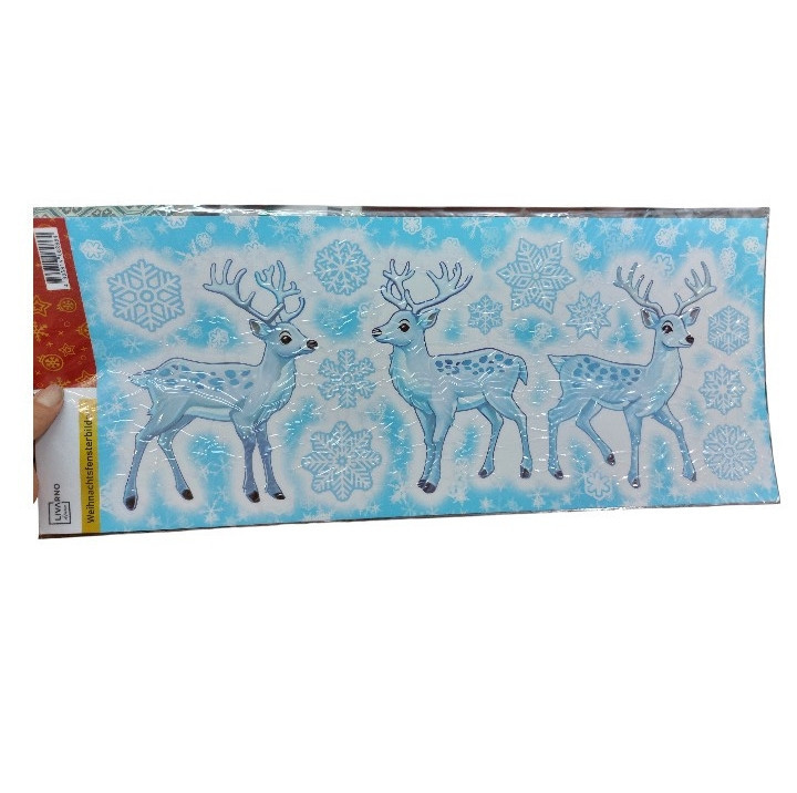 Новогодняя наклейка Олени Livarno Home 21 на 47 см голубой Киев - изображение 2