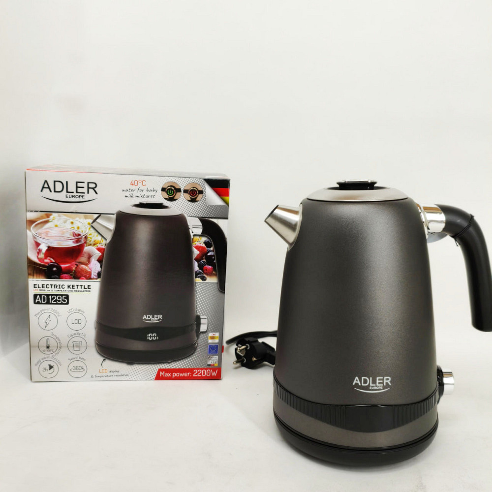 Чайник металевий Adler AD 1295 1.7л 1850Вт електричний з терморегулятором 40-100 ° С Gray IA-44 Львів - фото 15