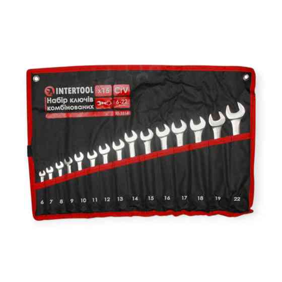 Набор ключей рожково-накидных 6-22 мм 15 шт (ткан. чехол) CrV Prof Мукачево