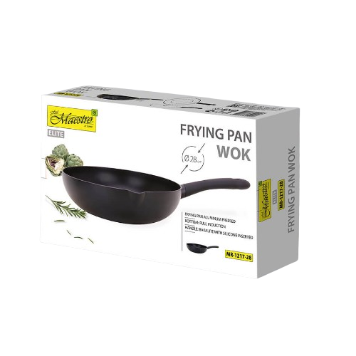 Сковорідка d28см б/кришки WOK індукційне дно (Full induction) антипригарне покриття MR-1217-28 Maestro Житомир