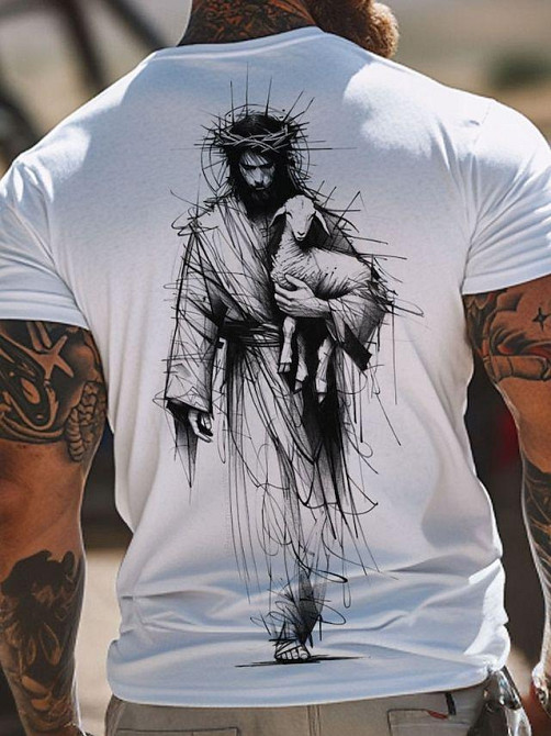 Футболка чоловіча с принтом  48 Біла 2664092900 Дніпро - фото 1