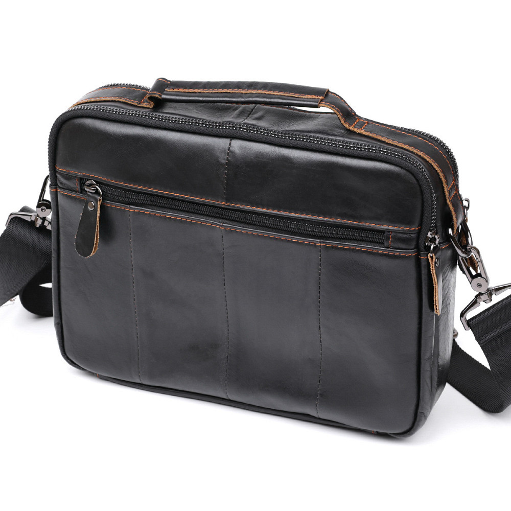 Шкіряна чоловіча сумка Vintage 20469 Чорний Київ - фото 5