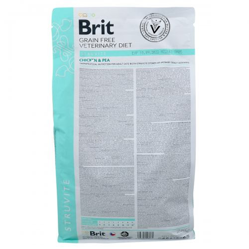 Корм сухий Brit Grain Free VetDiet Cat Struvite для котів з сечокам яною хворобою з куркою та горохом 2 кг Київ - фото 5