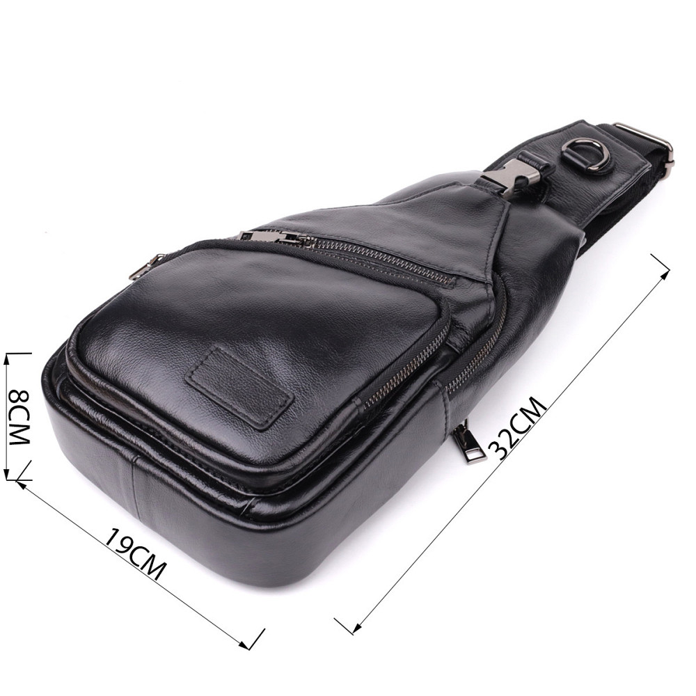 Мужская сумка через плечо из натуральной кожи Черный (Vintage) Киев - изображение 6