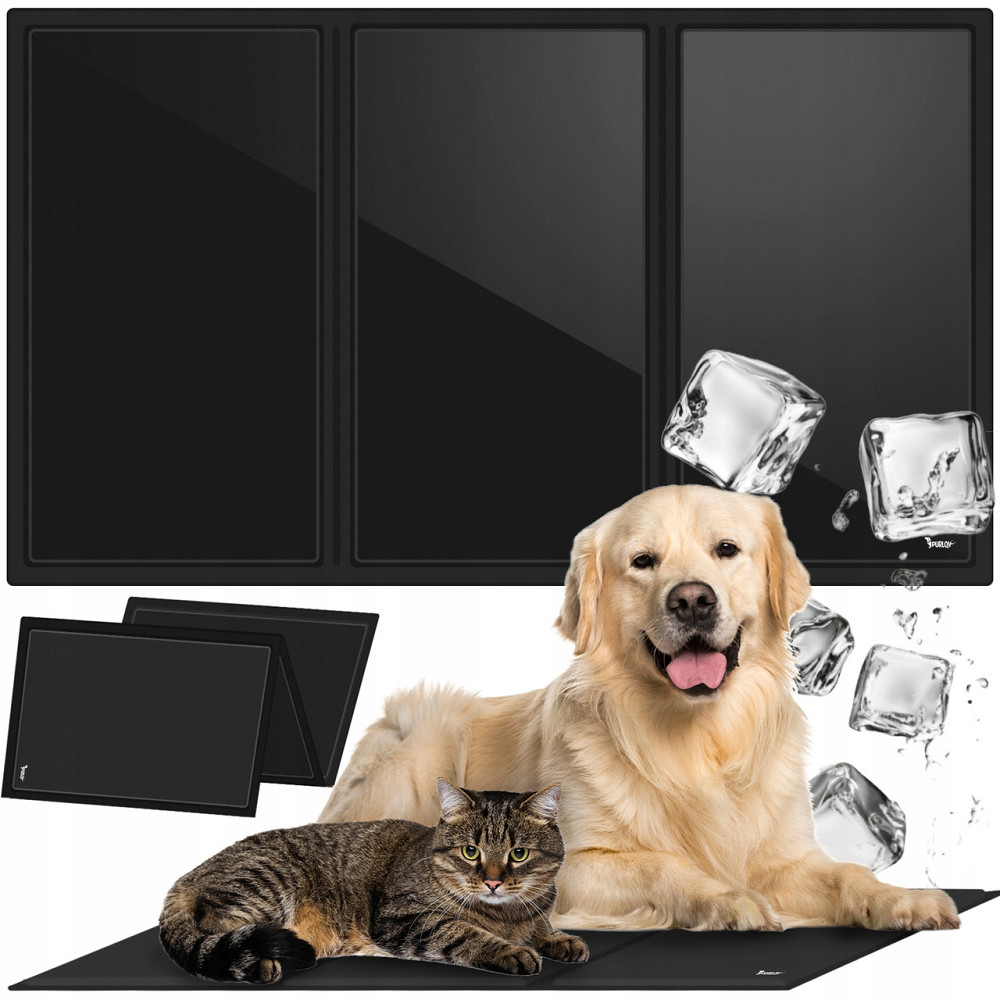 Охолоджувальний гелевий килимок для домашніх тварин 90х50 см Purlov (10937) Black Нововолинськ - фото 1